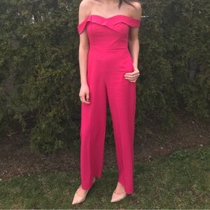 Elegant Pink Off-Shoulder Jumpsuit